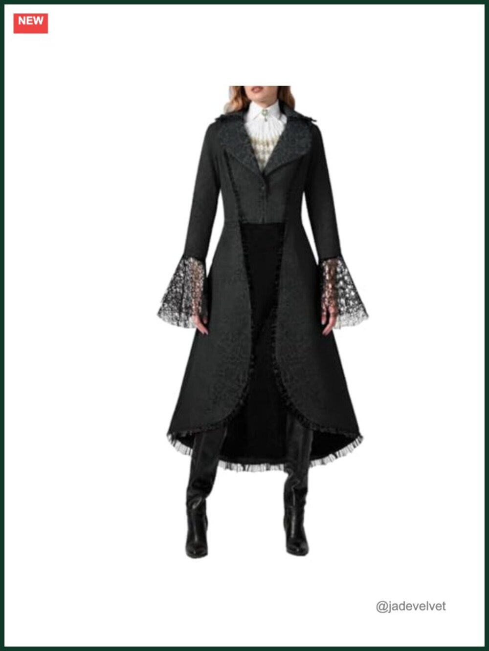 Women's Steampunk Jacket Medieval Pirate Coat Tuxedo Polyester Lace